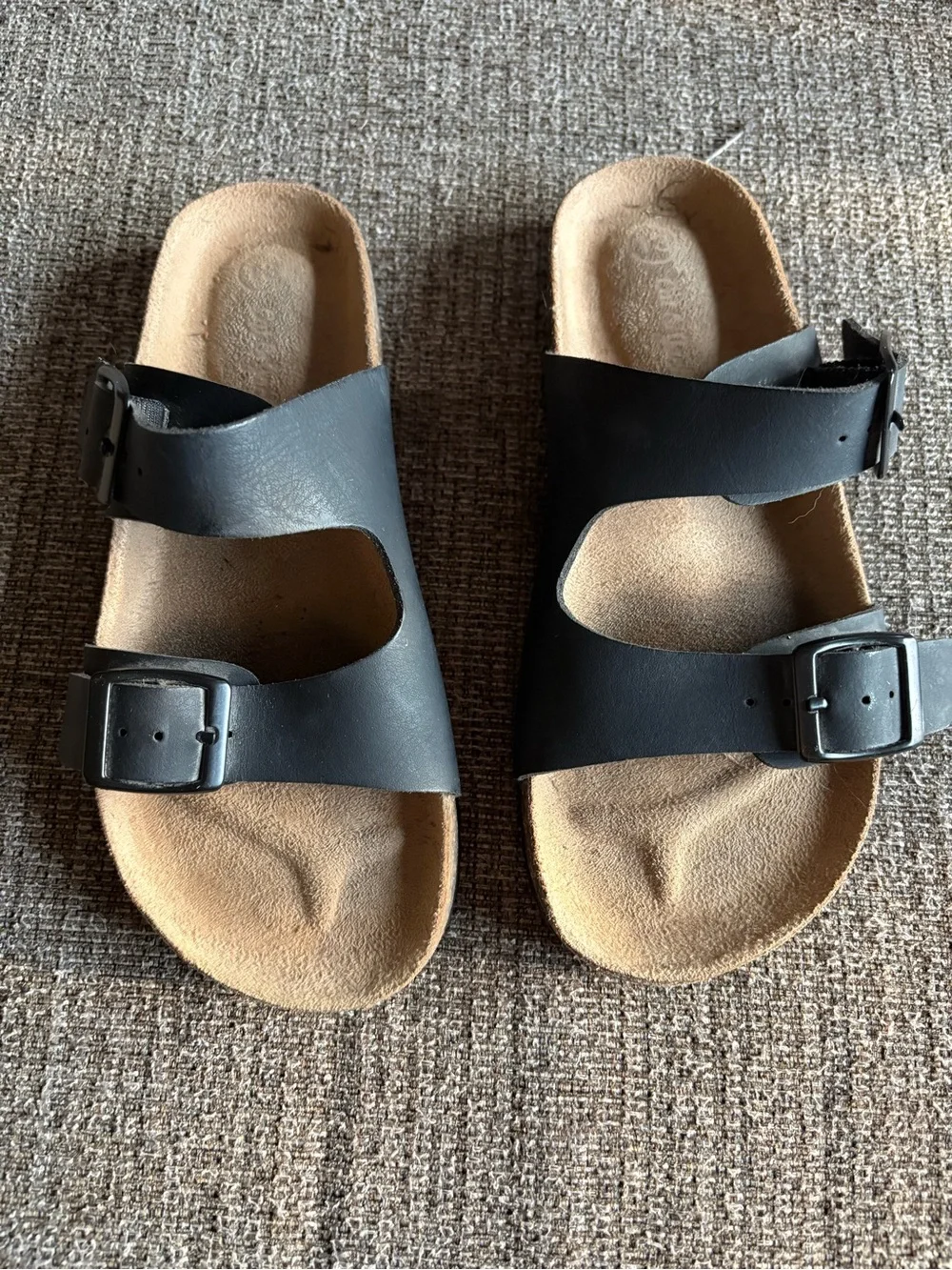 Cat & Jack Black Double-Buckle Slide Sandals